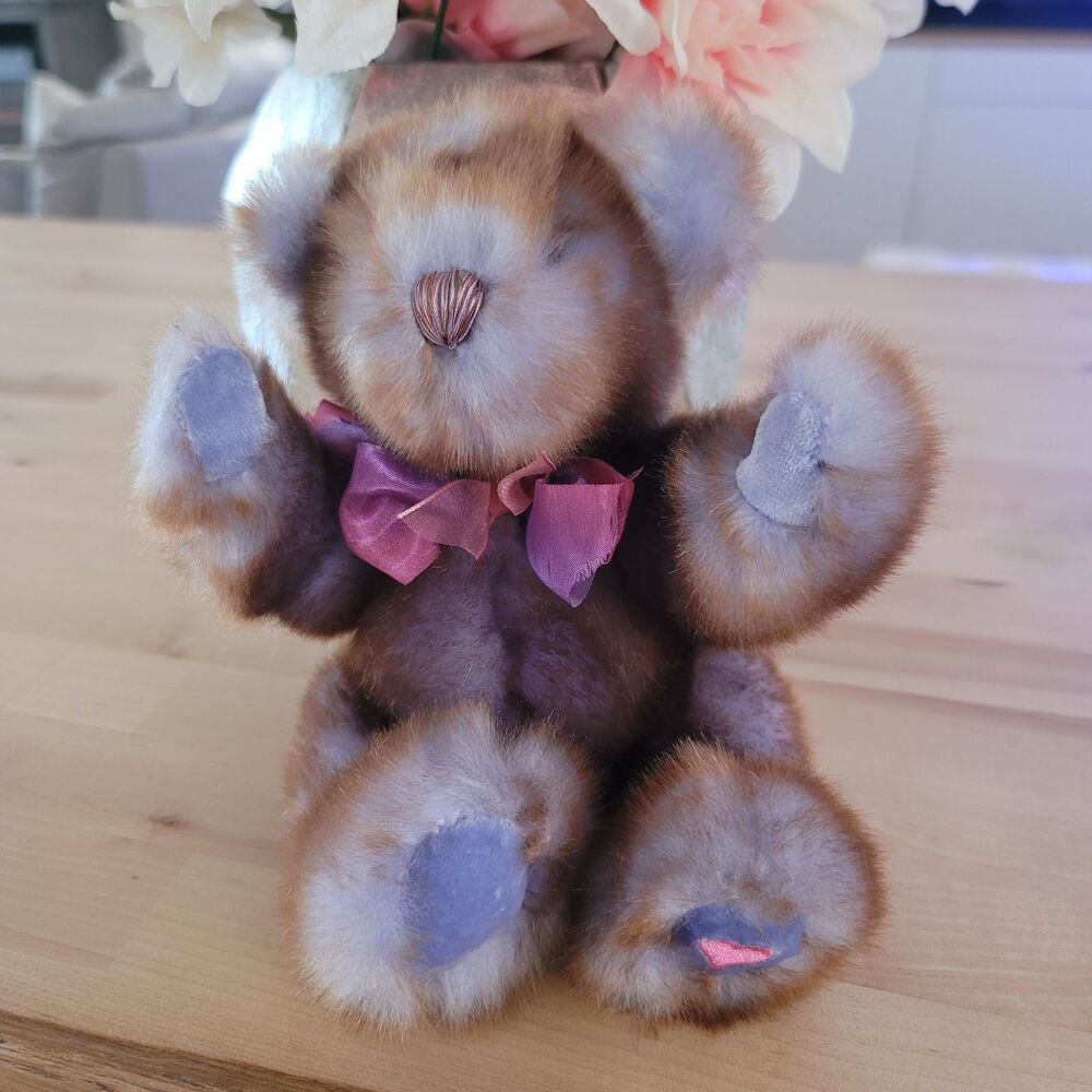 Dan Dee Teddy Bear Stuffed Animal Collectors Choice Purple Brown Vtg Gift